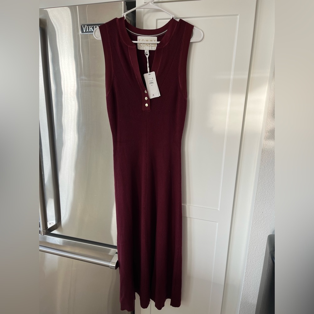 Maroon sweater dress